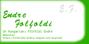endre folfoldi business card