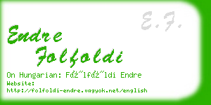 endre folfoldi business card